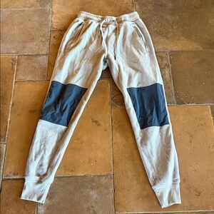 Alo Pants Womens Small Brown Logo Jogger Fleece Yoga High Rise Pocket Drawstring